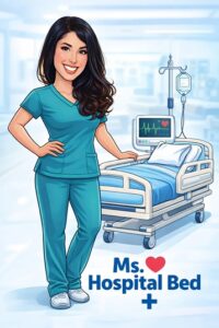 Cama de hospital de la Sra. Camas de hospital de Los Ángeles